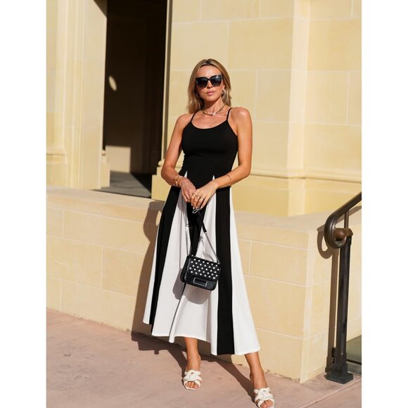 Women's Summer Spaghetti Strap Maxi Dress Backless Flowy for Weddings - Picture 4 of 9